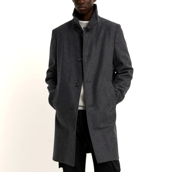 Zara Other - Zara Shawl Collar Coat, Anthracite Grey